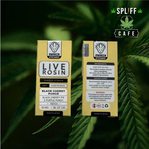 Awaken Etched - Live Rosin - Black Cherry Punch 1ml Cartridge